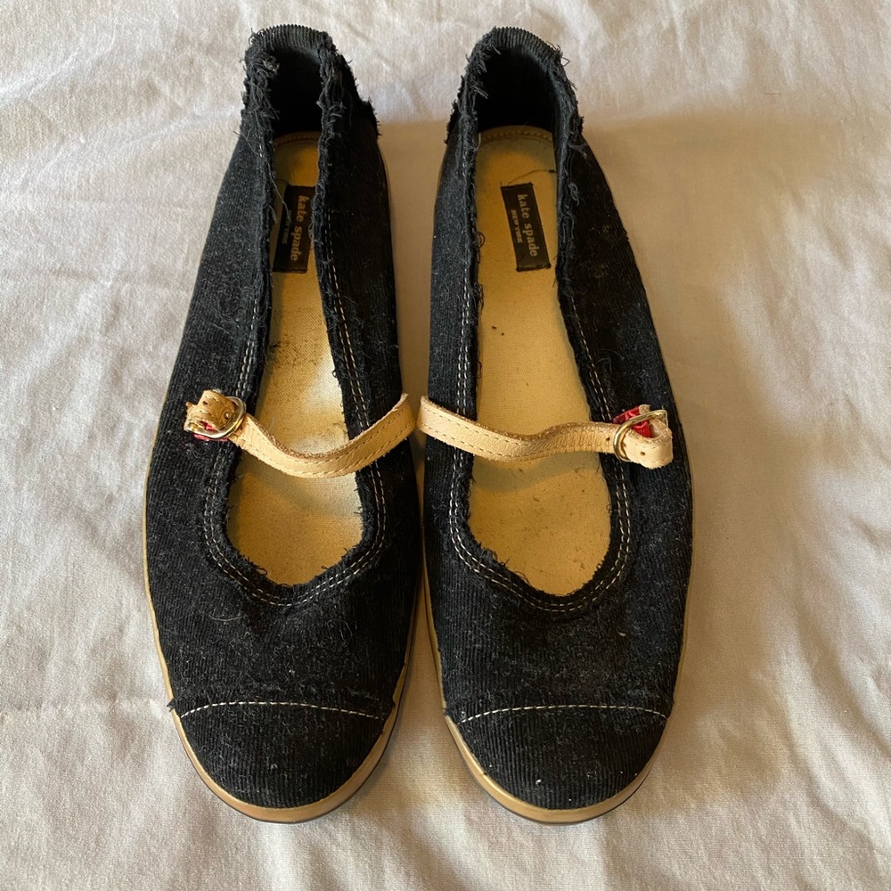 Kate Spade Distressed Corduroy Flats EUC